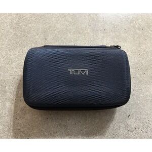 TUMI for Delta Amenity Kit Travel Toiletry Case Navy Blue Zip Hard Shell Pouch